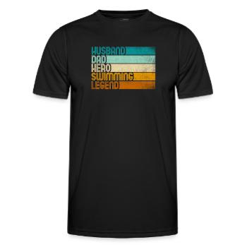 Retro Mari Papa Héros Légende de la Natation - T-shirt sport Homme - noir - Devant - AI Model Male 178 dark (178cm)