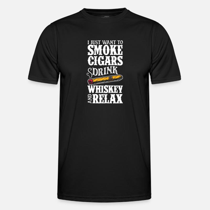 Zigarren Und Whiskey Zigarrenraucher Geschenk - Männer Funktions-T-Shirt - Schwarz