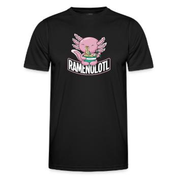 Ramen Axolotl Ramenolotl Lustiges Ramen - Männer Funktions-T-Shirt - Schwarz - Vorne - AI Model Male 178 dark (178cm)