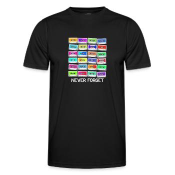 Never Forget Audio Cassette - Männer Funktions-T-Shirt - Schwarz - Vorne - AI Model Male 178 dark (178cm)