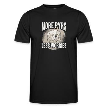 Plus de Pyrénées moins de soucis Grandes Pyrénées - T-shirt sport Homme - noir - Devant - AI Model Male 178 dark (178cm)