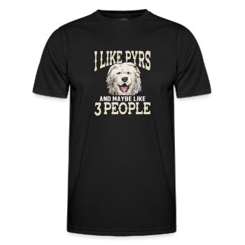 Grand Chien des Pyrénées J’aime Les Pyrénées, les Grands Pyrénées - T-shirt sport Homme - noir - Devant - AI Model Male 178 dark (178cm)
