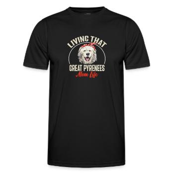 Great Pyrenees Dog Mom - Men's Functional T-Shirt - black - Front - AI Model Male 178 dark (178cm)