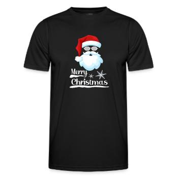 Santa Merry Christmas Weihnachtlich - Männer Funktions-T-Shirt - Schwarz - Vorne - AI Model Male 178 dark (178cm)