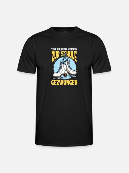 Eislaufen - Männer Funktions-T-Shirt - Schwarz