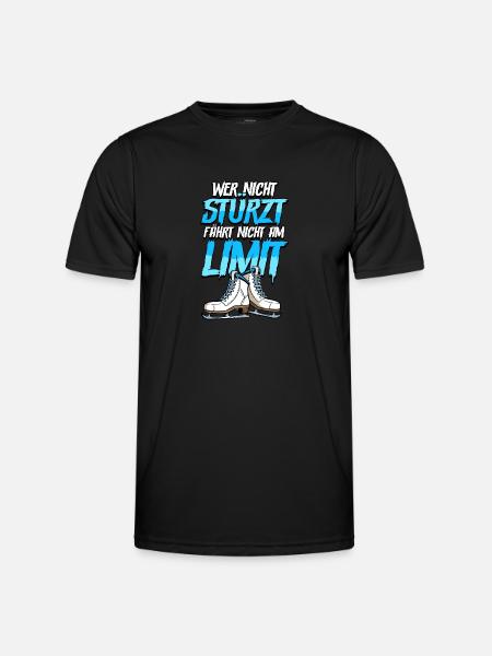 Eislaufen - Männer Funktions-T-Shirt - Schwarz