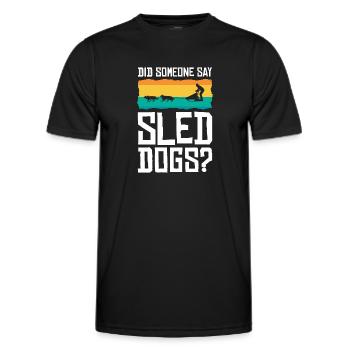 Dog Sledding | Mushing - Men's Functional T-Shirt - black - Front - AI Model Male 178 dark (178cm)