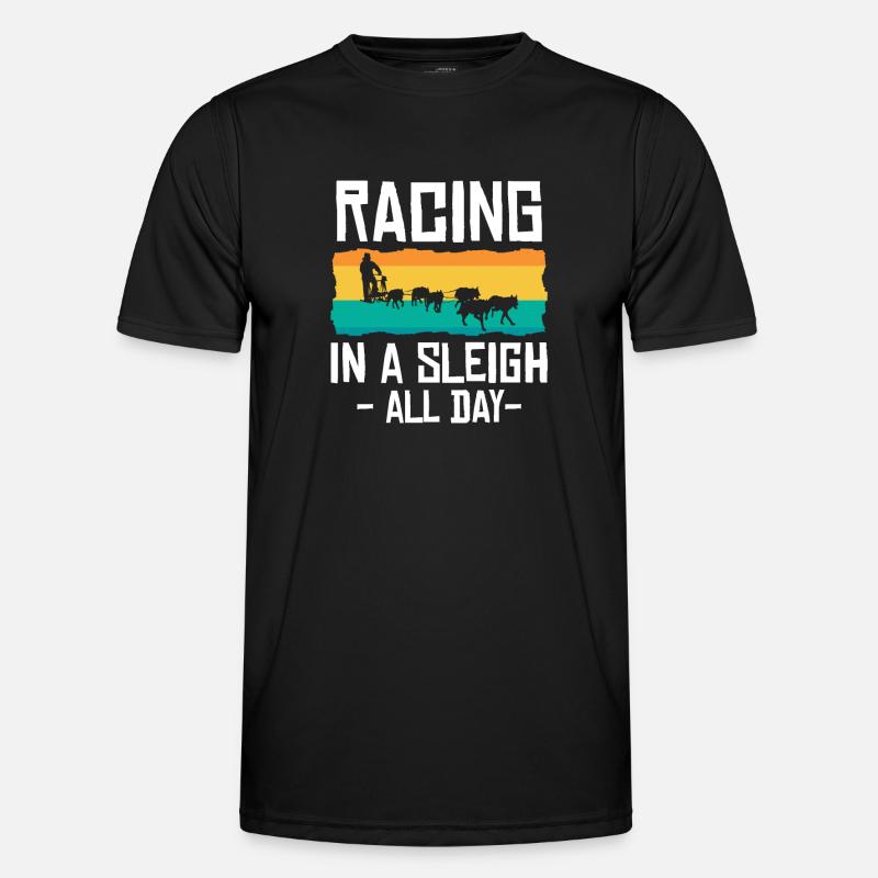 Dog Sledding | Mushing - Men's Functional T-Shirt - black