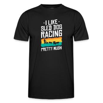 Dog Sledding | Mushing - Men's Functional T-Shirt - black - Front - AI Model Male 178 dark (178cm)