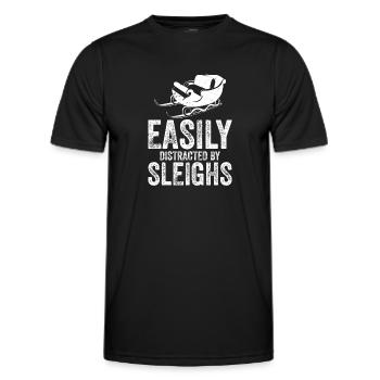 Dog Sledding | Mushing - Men's Functional T-Shirt - black - Front - AI Model Male 178 dark (178cm)