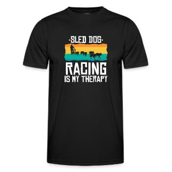 Dog Sledding | Mushing - Men's Functional T-Shirt - black - Front - AI Model Male 178 dark (178cm)