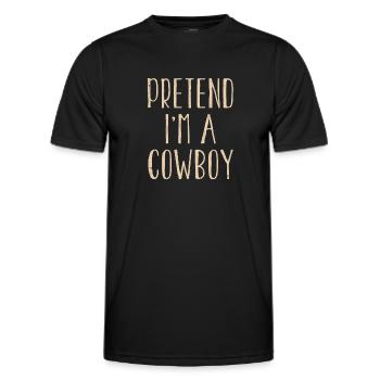 Drôle de faire semblant que je suis cowboy costume pour Halloween - T-shirt sport Homme - noir - Devant - AI Model Male 178 dark (178cm)