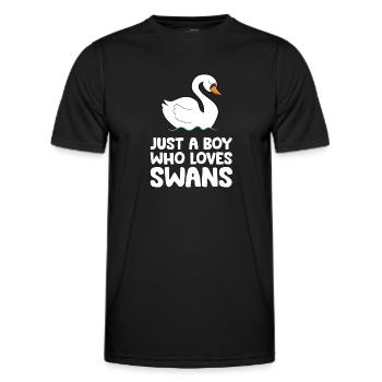 Juste un garçon qui aime les cygnes - T-shirt sport Homme - noir - Devant - AI Model Male 178 dark (178cm)