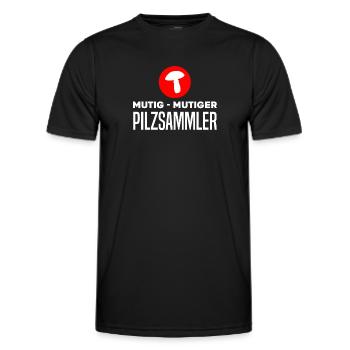 Mutig Mutiger Pilzsammler Lustiges Pilzsammler - Männer Funktions-T-Shirt - Schwarz - Vorne - AI Model Male 178 dark (178cm)