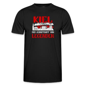 Kiel Der Geburtsort Von Legenden - Männer Funktions-T-Shirt - Schwarz - Vorne - AI Model Male 178 dark (178cm)