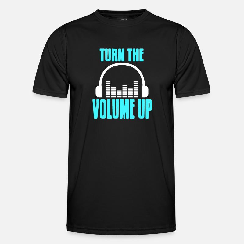 Turn The Volume Up Cool Retro DJ Techno Lover Men's Functional T-Shirt