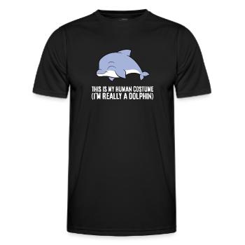 Das ist mein menschliches Kostüm Ich bin wirklich - Männer Funktions-T-Shirt - Schwarz - Vorne - AI Model Male 178 dark (178cm)