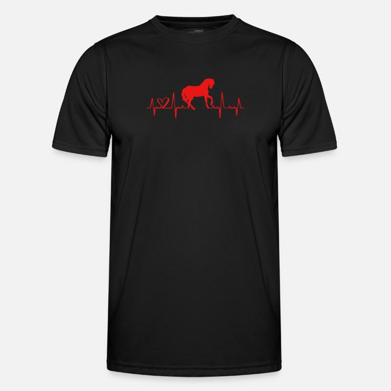 Pferde - Männer Funktions-T-Shirt - Schwarz