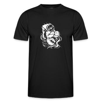 Astronaut Space Funny Spaceman Moon - Männer Funktions-T-Shirt - Schwarz - Vorne - AI Model Male 178 dark (178cm)