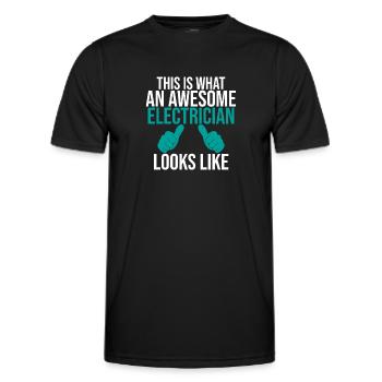 This Is What an Awesome Electrician Looks Like - Men's Functional T-Shirt - black - Front - AI Model Male 178 dark (178cm)