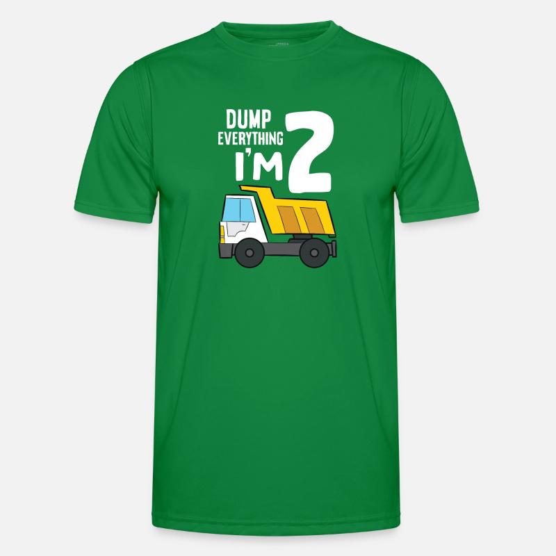 Dump Truck 2nd Birthday Dump Everything I'm 2 Männer Funktions-T-Shirt