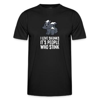 I Love Skunks Its People Who Stink - Men's Functional T-Shirt - black - Front - AI Model Male 178 dark (178cm)