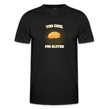 Kawaii Bread Gluten Free Too Cool For Gluten - Männer Funktions-T-Shirt - Schwarz - Vorne - AI Model Male 178 dark (178cm)