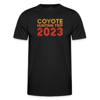 Coyote Jäger - Männer Funktions-T-Shirt - Schwarz - Vorne - AI Model Male 178 dark (178cm)