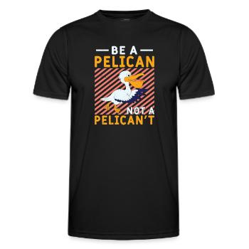 Pelican Pelicans Birds Waterfowl - Men's Functional T-Shirt - black - Front - AI Model Male 178 dark (178cm)