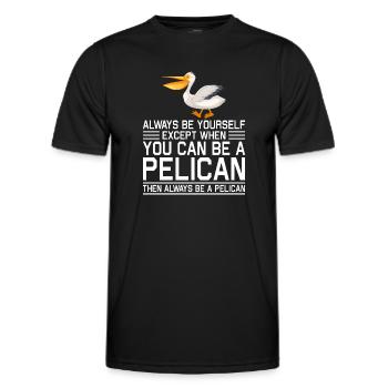 Pelikan Pelikane Vögel Wasservogel - Männer Funktions-T-Shirt - Schwarz - Vorne - AI Model Male 178 dark (178cm)