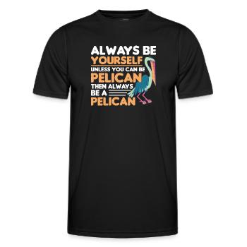 Pelikan Pelikane Vögel Wasservogel - Männer Funktions-T-Shirt - Schwarz - Vorne - AI Model Male 178 dark (178cm)