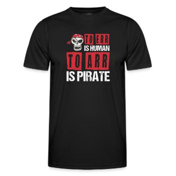 Corsaire de partie de crâne de pirate enfants - T-shirt sport Homme - noir - Devant - AI Model Male 178 dark (178cm)