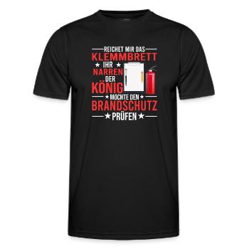 Reichet das Klemmbrett Brandschutzbeauftragter - Männer Funktions-T-Shirt - Schwarz - Vorne - AI Model Male 178 dark (178cm)
