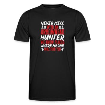 Arrowhead Hunting Arrowhead Collector - Men's Functional T-Shirt - black - Front - AI Model Male 178 dark (178cm)