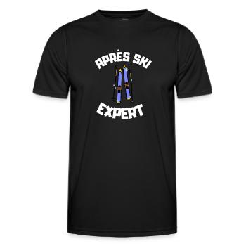 Après Ski Expert - Men's Functional T-Shirt - black - Front - AI Model Male 178 dark (178cm)