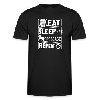 Dressur Reiten Pferd Training Dressurreiten - Männer Funktions-T-Shirt - Schwarz - Vorne - AI Model Male 178 dark (178cm)
