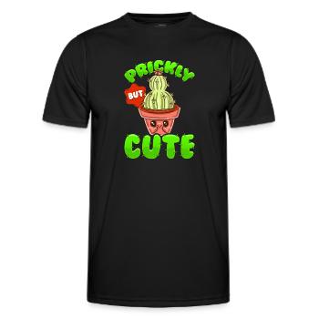 Piquant mais doux Kawaii Drôle de cactus - T-shirt sport Homme - noir - Devant - AI Model Male 178 dark (178cm)