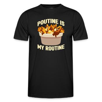 Poutine Canada Spécialité de restauration rapide - T-shirt sport Homme - noir - Devant - AI Model Male 178 dark (178cm)