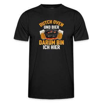 Dutch Oven und Bier Dopfen Outdoor - Männer Funktions-T-Shirt - Schwarz - Vorne - AI Model Male 178 dark (178cm)
