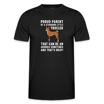 Basenji Hund Geschenk - Männer Funktions-T-Shirt - Schwarz - Vorne - AI Model Male 178 dark (178cm)