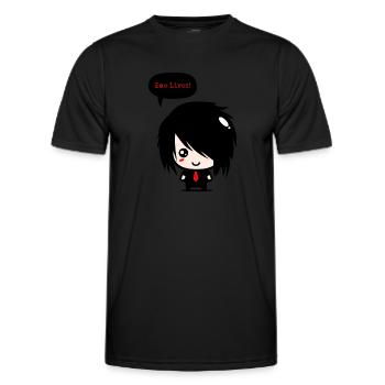 EMO Vit | Vêtements Emo garçons | | Emocore Emo Musique - T-shirt sport Homme - noir - Devant - AI Model Male 178 dark (178cm)