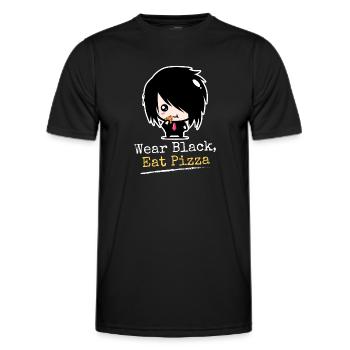 Portez des | à pizza Black Eat Vêtements Emo garçons | Emocores - T-shirt sport Homme - noir - Devant - AI Model Male 178 dark (178cm)