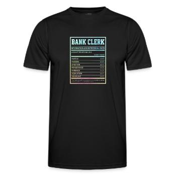 Bank Clerk Information And Nutritional Facts Bookk - Männer Funktions-T-Shirt - Schwarz - Vorne - AI Model Male 178 dark (178cm)