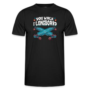 Du Gehst Ich Longboard Lustiges Longboarding - Männer Funktions-T-Shirt - Schwarz - Vorne - AI Model Male 178 dark (178cm)