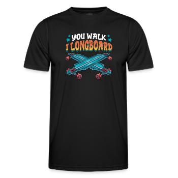 Du Gehst Ich Longboard Lustiges Longboarding - Männer Funktions-T-Shirt - Schwarz - Vorne - AI Model Male 178 dark (178cm)