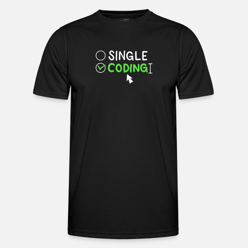 Programmierung Single Coding Software Engineer - Männer Funktions-T-Shirt - Schwarz