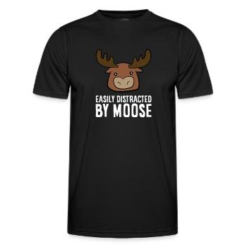 Leicht ablenkbar durch Elche - Männer Funktions-T-Shirt - Schwarz - Vorne - AI Model Male 178 dark (178cm)