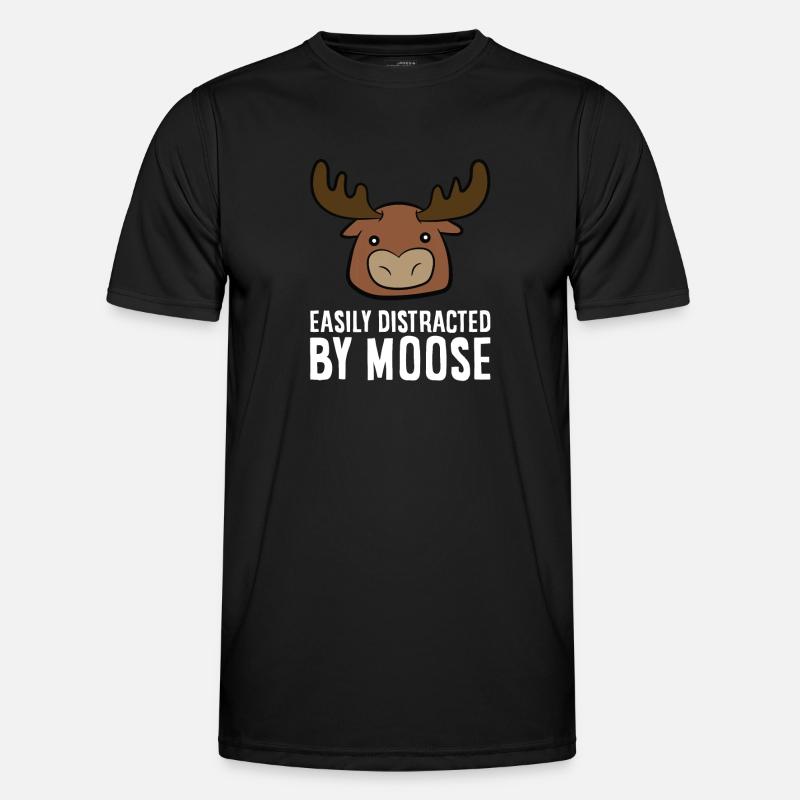 Easily Distracted By Moose - Men's Functional T-Shirt - black