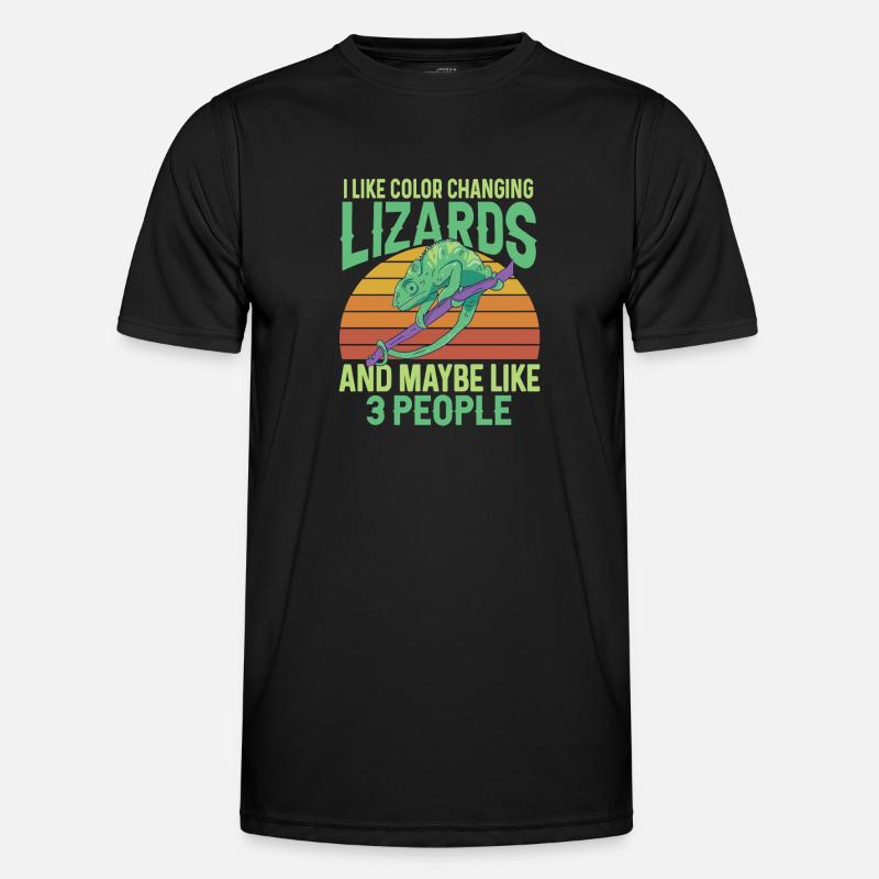 Chameleon Lizard Reptile Herpetologist - Men's Functional T-Shirt - black