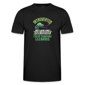Herpétologiste des reptiles lézards caméléons - T-shirt sport Homme - noir - Devant - AI Model Male 178 dark (178cm)